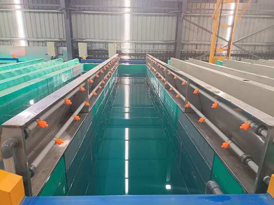 अच्छा दाम 6500 मिमी अधिकतम प्रोफाइल लंबाई और 10~12 माइक्रोन फिल्म मोटाई के साथ स्वचालित 800T/माह एल्यूमीनियम एनोडाइजिंग उत्पादन लाइन ऑनलाइन